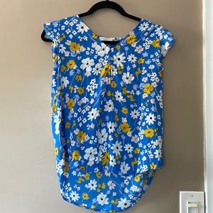 Loft Outlet Blue Flowered Blouse